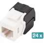Digitus CAT 6 Keystone -liitin suojaamaton 24 kpl litteä musta valkoinen RJ-45