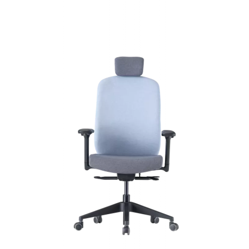 Up Up Athene ergonominen toimistotuoli musta, harmaa + sininen kangas