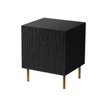 Yöpöytäsarja 2 kpl cama meble JUNGLE — 53,5×40,5×44 cm, musta matta MDF/lastulevy, kultaiset jalat