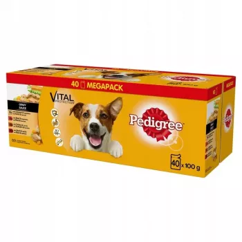 Koiran märkäruoka Pedigree Vital Protection kastike 100 g pussi, 40 kpl:n pakkaus, aikuiset koirat, kanan maku, kosteus 82,5 %