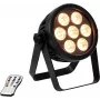 LED-spotti EUROLITE 4C-7 Silent ohut 7W RGB – kompakti näyttämö-/tunnelmavalonheitin, 7W RGB-teho