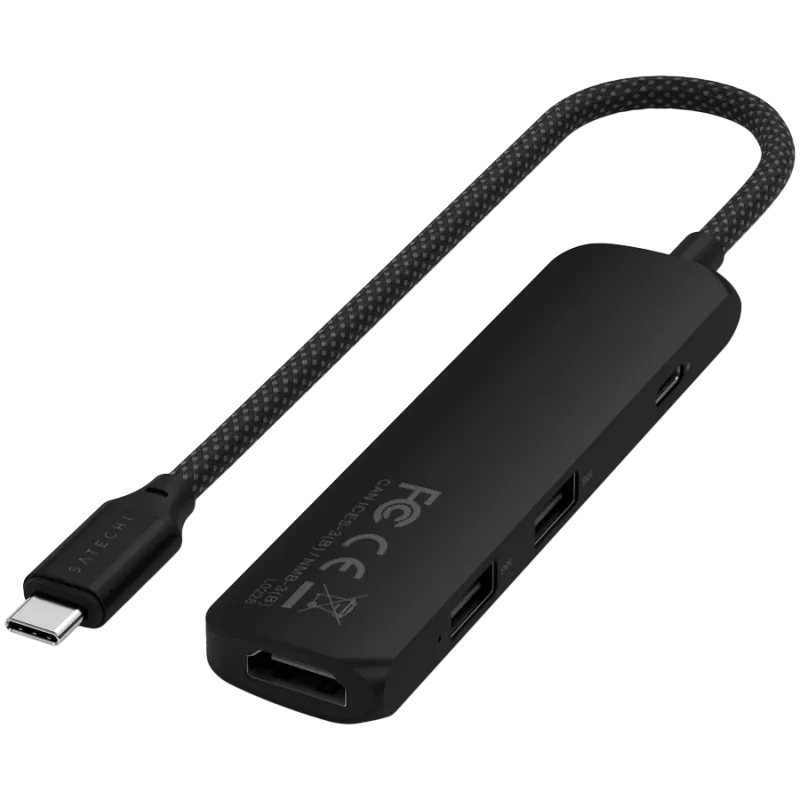 Satechi ST-P4SK USB-keskitin USB Type-C 10000 Mbit/s musta