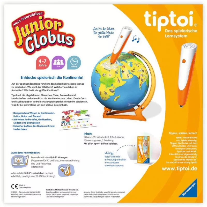 Ravensburger tiptoi Mein interaktiver Junior Globus oppimislelu
