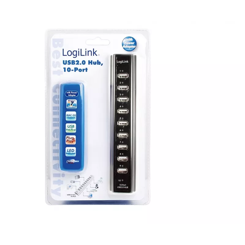 LogiLink UA0096 USB-keskitin 480 Mbit/s musta
