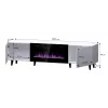 TV-kaappi Cama Meble PAFOS EF sähkötakalla 180x42x49 cm, musta matta, 2 ovea, 1400–1600 W