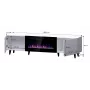 TV-kaappi Cama Meble PAFOS EF sähkötakalla 180x42x49 cm, musta matta, 2 ovea, 1400–1600 W