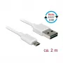 USB-kaapeli DeLOCK 84808 USB 2.0 2 m USB A Micro-USB B valkoinen