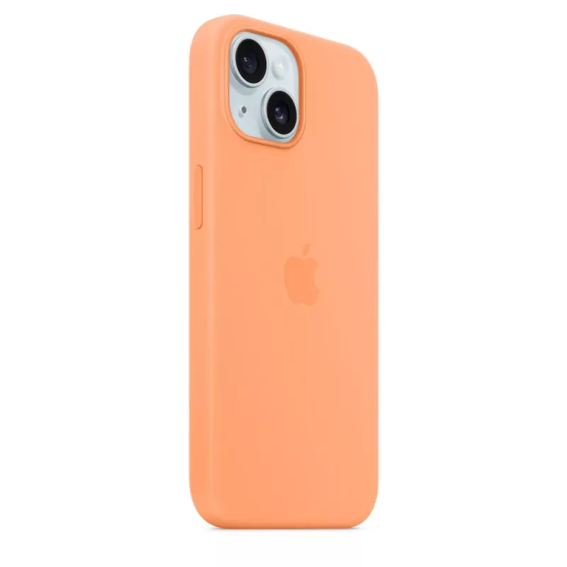 Apple iPhone 15 silikonikotelo MagSafe-yhteensopiva – Orange Sorbet