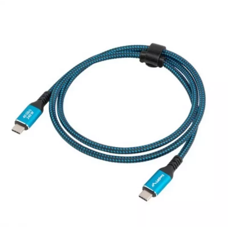 USB-C–USB-C-kaapeli LANBERG CA-CMCM-45CU-0020-BK, 240 W PD, 8K@60Hz, 2,0 m