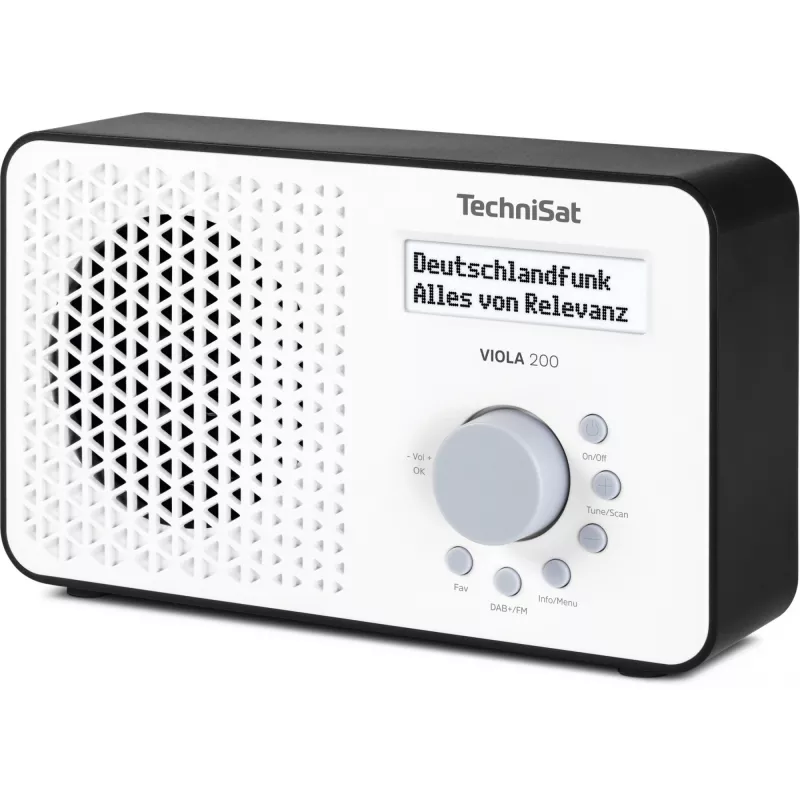 TechniSat VIOLA 200 DAB+ digitaalinen radiokello, valkoinen/musta