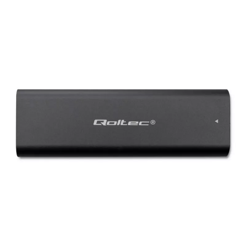 Qoltec 50312 M.2 NVMe SSD -kotelo, USB Type-C, musta