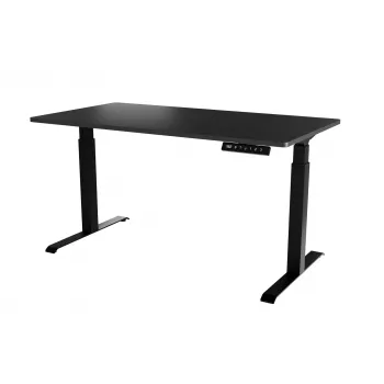 Työpöytä cama meble MOON LONG sähköisellä korkeussäädöllä 150x80 cm, suorakaiteen muotoinen lastulevytaso, 72–120 cm korkeus, musta/antrasiitti