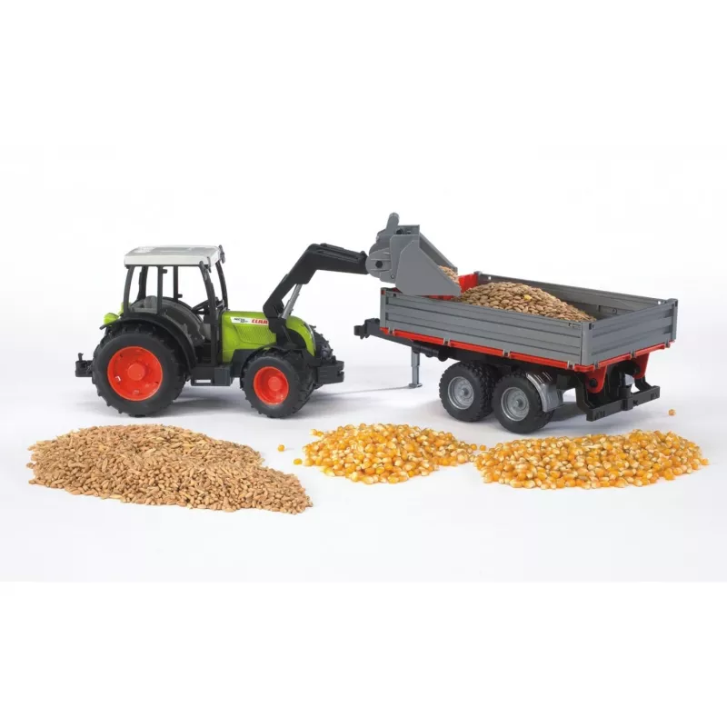 Lelutraktori Bruder Claas Nectis 267 F kippiperävaunulla