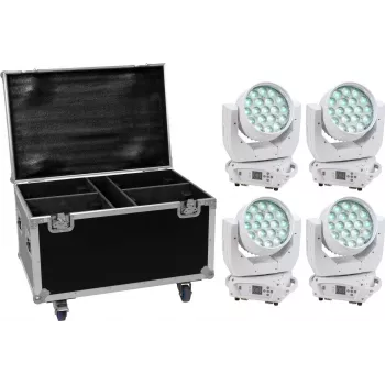 LED-valosarja EUROLITE TMH-X4 White – 4 valaisinta kuljetuslaukulla ja pyörillä