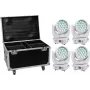 LED-valosarja EUROLITE TMH-X4 White – 4 valaisinta kuljetuslaukulla ja pyörillä