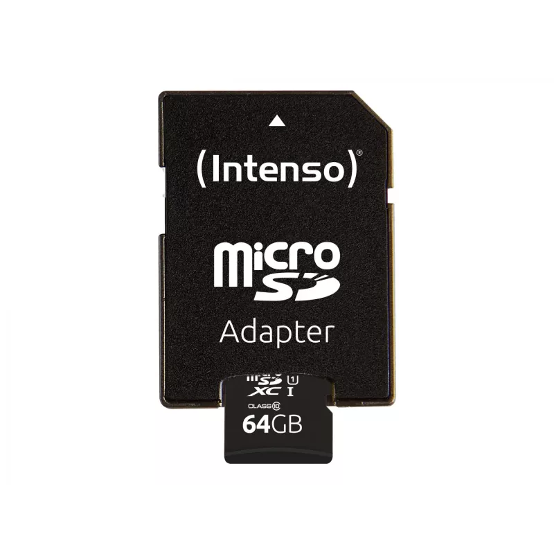 Intenso Performance - flash-muistikortti (microSDXC SD-adapterilla) - 64GB - UHS-I U1 / Class10 - microSDXC UHS-I (3424490)