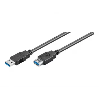 Wentronic Goobay USB 3.0 SuperSpeed -jatkokaapeli, musta, 5 m - USB 3.0-uros (Type-A) > USB 3.0-naaras (Type-A) (95726)