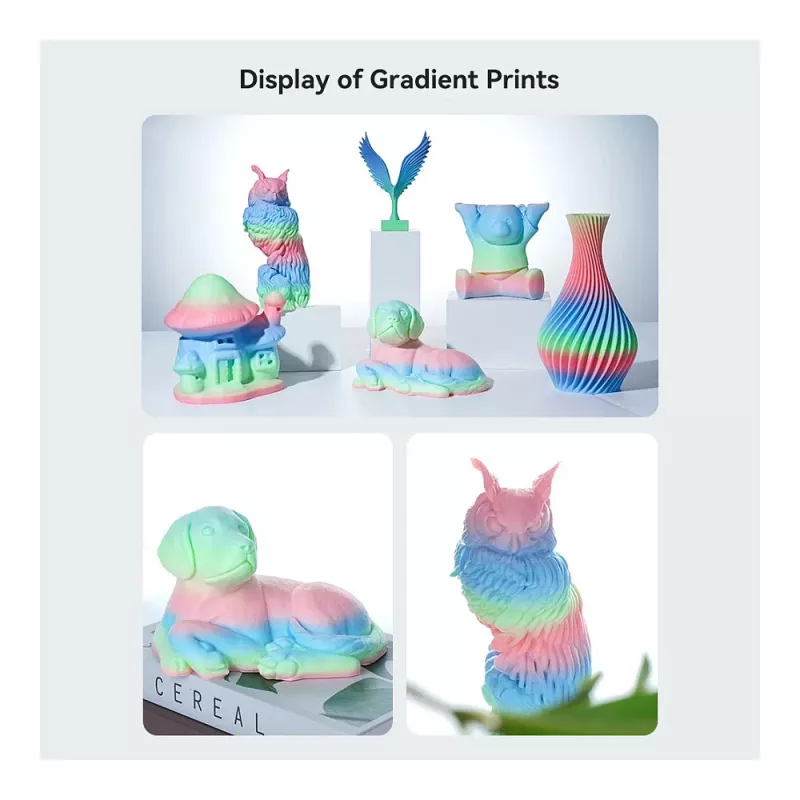 3D-tulostusfilamentti Creality PLA 1,75 mm, 1 kg – sininen/vihreä/pinkki (Creality 3301010424)