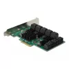 DeLOCK 16 portin SATA PCI Express x4 -kortti 6 Gbit/s vihreä harmaa