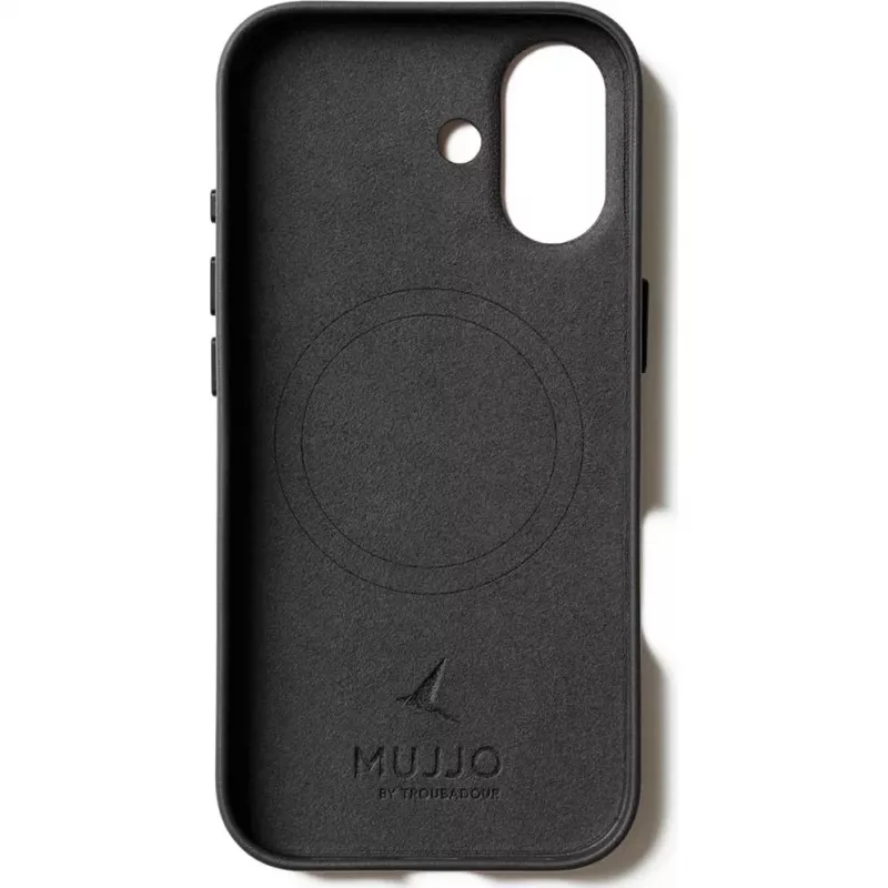 Mujjo Full Leather Case MagSafe -kotelo iPhone 17 musta