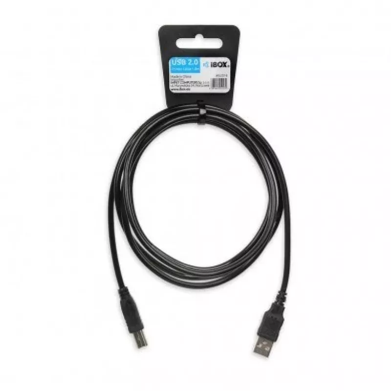 USB-kaapeli IBOX IKU2D 1,8 m – USB A - USB B, USB 2.0, musta