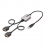 StarTech.com 2ft (60cm) 2-porttinen USB-sarja-adapterikaapeli, vaihdettavat DB9-ruuvit/mutterit, COM-säilytys, USB-A - DB9 RS232, FTDI, tason 4 ESD-suoja, Windows/macOS/ChromeOS/Linux – tukeva TPE-rakenne