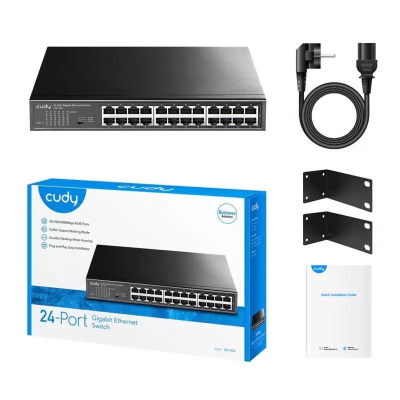 Cudy GS1024 verkkokytkin Gigabit Ethernet (10/100/1000) musta