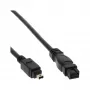 FireWire 400–800-kaapeli InLine 34901 1m uros/uros musta