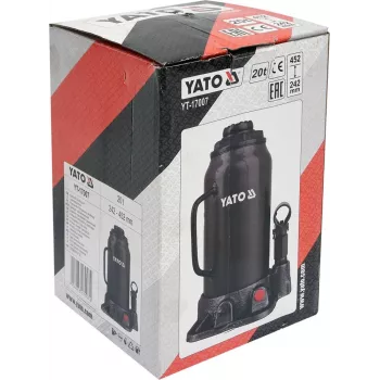 Mekaaninen tunkki YATO YT-17007, 20 000 kg kapasiteetti, nosto 24,2–45,2 cm, mäntä 150 mm, pää Ø45 mm, paino 10,5 kg