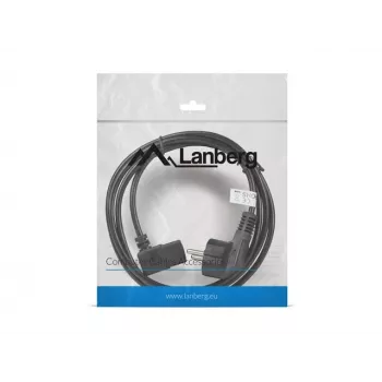 Virtakaapeli LANBERG CA-C13C-12CC-0018-BK, 2 m, C13-liitin - CEE7/7, musta, kulmaliitin C13