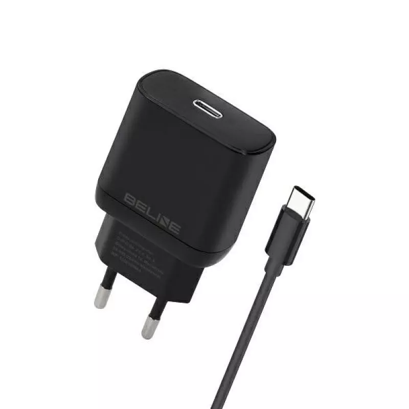 Laturi Beline Beli02168 25W USB-C USB-C-kaapelilla, musta