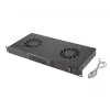 Lanberg AK-1502-B tuuletinpaneeli räkkikaappiin, 1U, 19 tuumaa, 2 tuuletinta, termostaatti, LCD, 230 V, 483 x 192 x 44,45 mm, musta