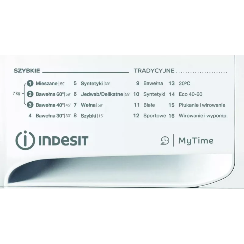 Pesukone INDESIT MTWA71252WPL 7 kg, edestä täytettävä, energialuokka E