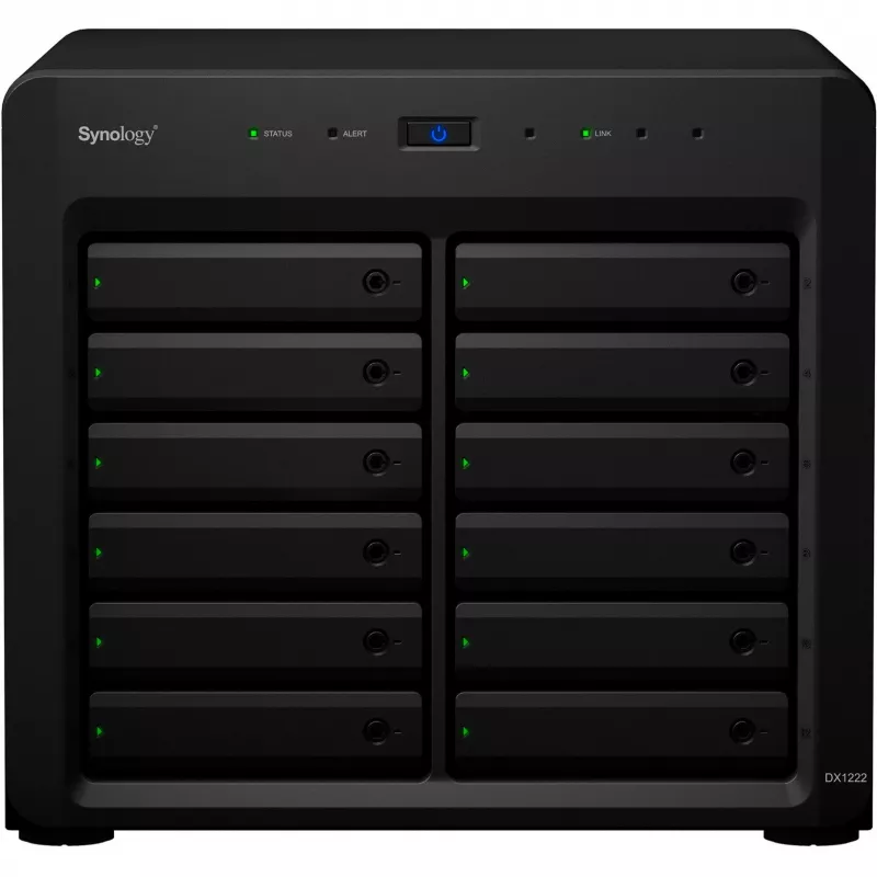 HDD/SSD-kotelo Synology DX1222 12 asemaa 192 TB musta