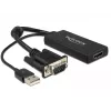 Kaapeli DeLOCK 0,25 m VGA+USB2.0-A/HDMI