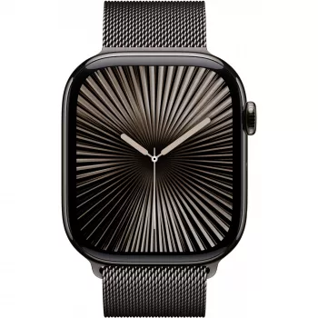 Apple Watch Series 10 GPS + Cellular 46 mm Slate Titanium -kotelo ja Slate Milanese -ranneke – M/L (MWYW3QF/A)