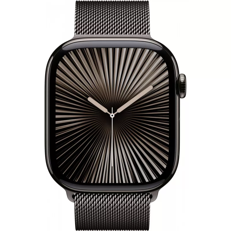 Apple Watch Series 10 GPS + Cellular 46 mm Slate Titanium -kotelo ja Slate Milanese -ranneke – M/L (MWYW3QF/A)