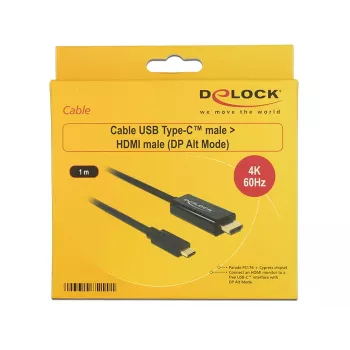 Videokaapeliadapteri DeLOCK 85290 USB Type-C - HDMI 1 m musta