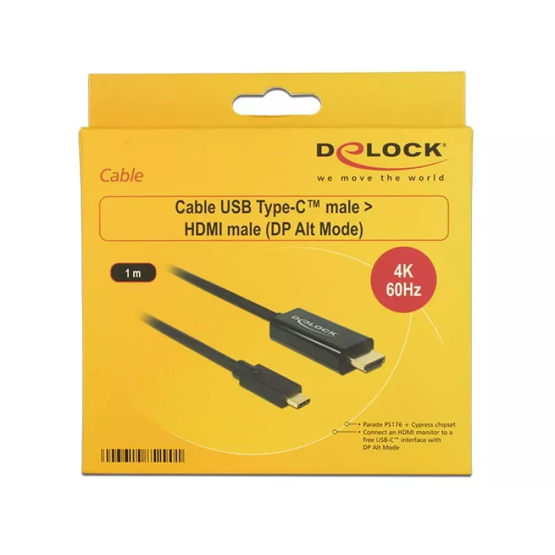 Videokaapeliadapteri DeLOCK 85290 USB Type-C - HDMI 1 m musta