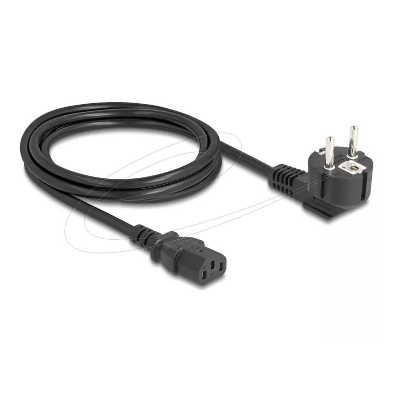 Virtajohto DELOCK 81567 CEE 7/7 (ST) 90° - IEC C13, 2 m, 3x1,00 mm