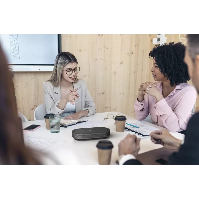 Philips PSE0501 Smart Meeting langaton kokousmikrofoni Sembly-kokousavustajalla, USB-C, musta/harmaa