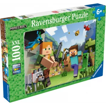 Palapeli XXL 100 palaa - Minecraft Ravensburger XXL 100 palan palapeli, jossa Minecraft-kuvitus. Tuote on tarkoitettu yli 6-vuotiaille lapsille. Ravensburger on maailman suurin palapelivalmistaja ja on valmistanut palapelejä yli 120 vuoden ajan. Ravensburger-palapelit erottuvat erityisestä, heijastamattomasta pinnasta ja ne valmistetaan patentoidusta, paksusta kartongista, jossa on…