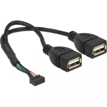 USB-kaapeli DeLOCK 84933 USB 2.0 0,2 m 2 x USB A musta