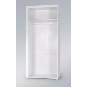 Vaattekaappi cama meble SAMBA valkoinen/musta kiiltävä, 900×550×2030 mm, 1 hylly