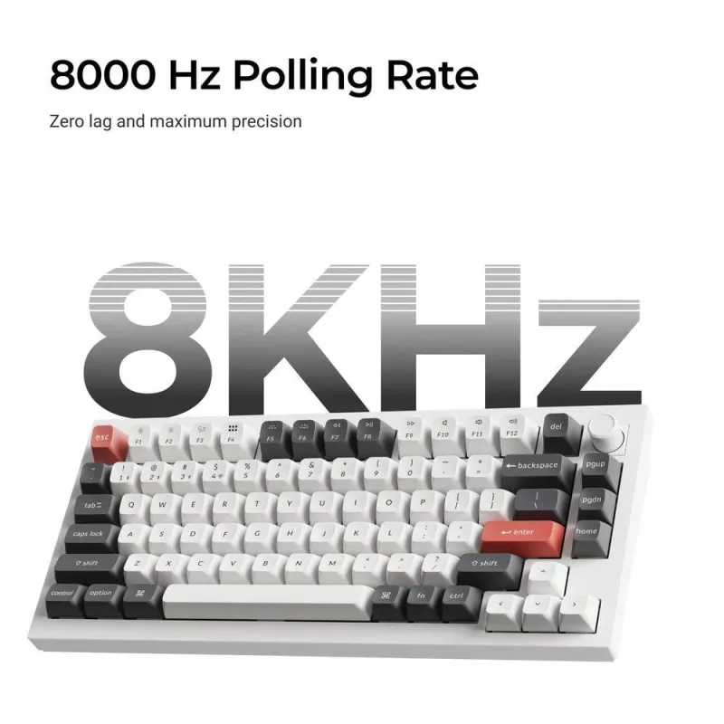 Mekaaninen näppäimistö Keychron Q1 Ultra 8K — 75% asettelu, USB + RF-langaton + Bluetooth, RGB, musta