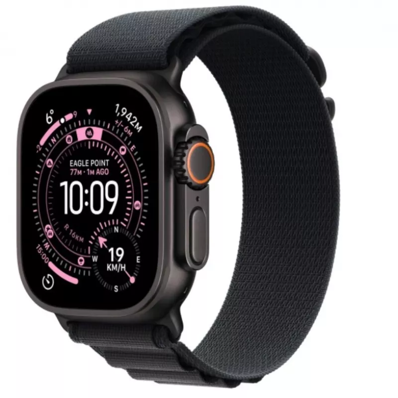 Älykello Apple Watch Ultra 3 GPS + Cellular 49 mm Black Titanium -kotelo Black Alpine Loop Large -rannekkeella