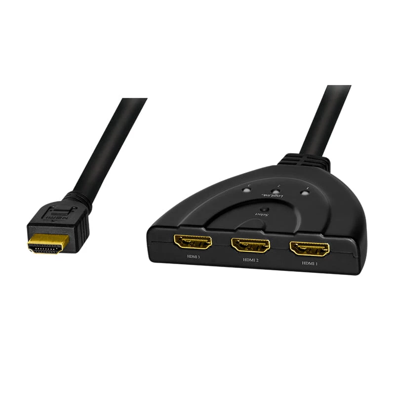 LogiLink - video-/äänijakaja/-kytkin - 3 x HDMI - pöytämalli