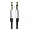 Baseus Yiven audiokaapeli 3,5 mm plugi M30 1,5 m hopea + musta