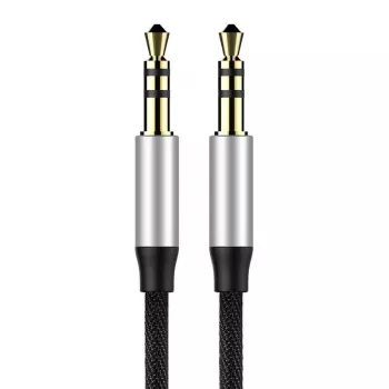 Baseus Yiven audiokaapeli 3,5 mm plugi M30 1,5 m hopea + musta