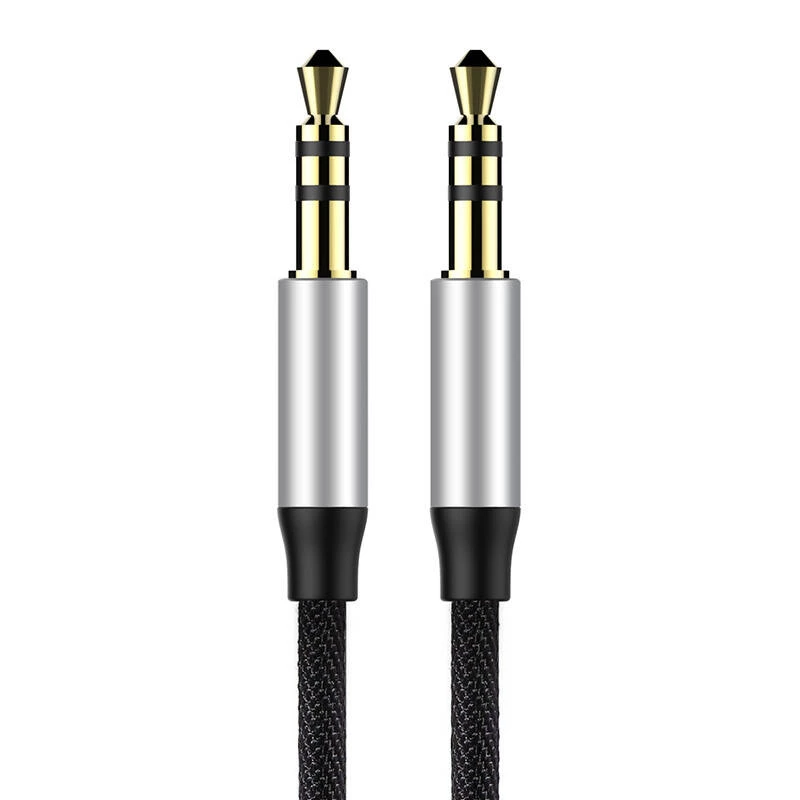 Baseus Yiven audiokaapeli 3,5 mm plugi M30 1,5 m hopea + musta